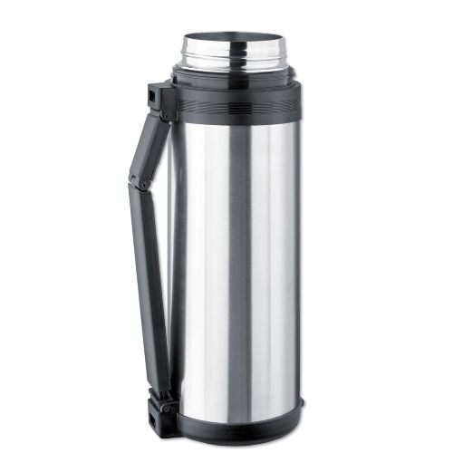  Isosteel VA-9903W 61 fl.oz. Vacuum flask, 188 stainless steel, Screw stopper with 2 gaskets, with extra wide opening, incl. foldable handle + Removable carrying strap