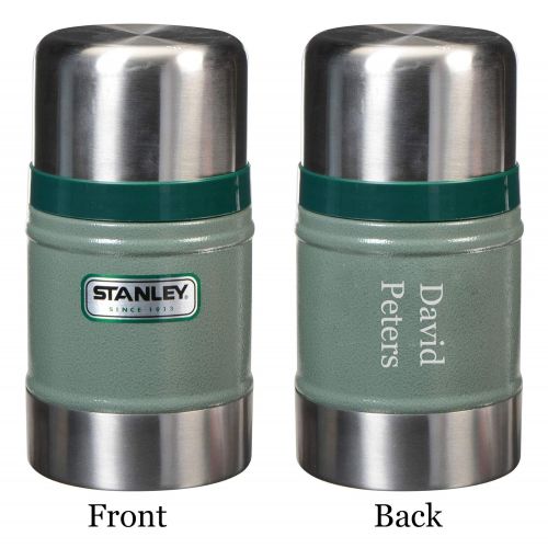 스텐리 Personalized Stanley Classic Vacuum Hammertone Green 17oz Food Jar with Free Engraving