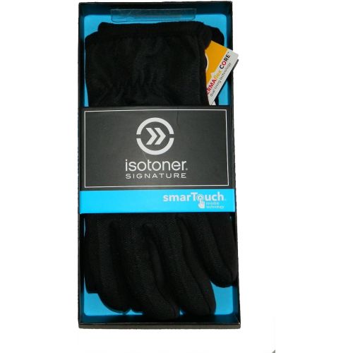  ISOTONER Isotoner Signature Smartouch Invisible Technology Mens Stretch Fashion Gloves Black