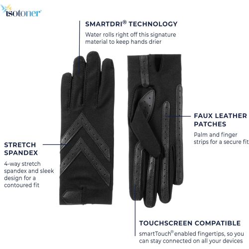  ISOTONER Isotoner Womens Spandex Shortie Unlined Glove, Black