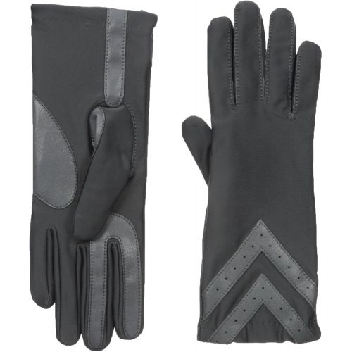  ISOTONER isotoner Women’s Spandex Touchscreen Cold Weather Gloves with Warm Fleece Lining and Chevron Details