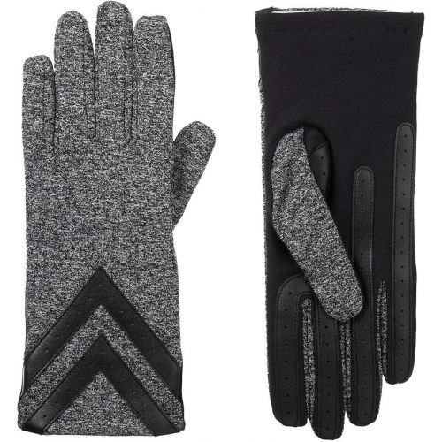  ISOTONER isotoner Women’s Spandex Touchscreen Cold Weather Gloves with Warm Fleece Lining and Chevron Details