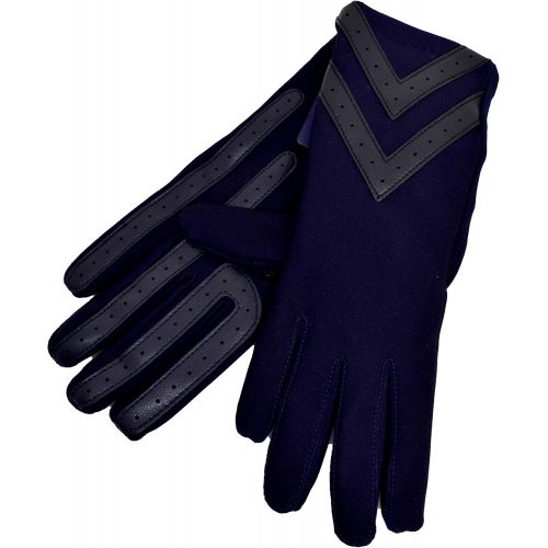  ISOTONER isotoner Women’s Spandex Touchscreen Cold Weather Gloves with Warm Fleece Lining and Chevron Details