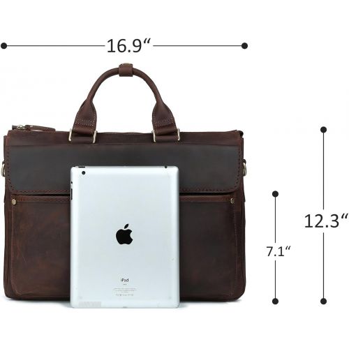  [아마존핫딜][아마존 핫딜] Messenger Laptop Case for 16” Computer Iswee Men’s Leather Briefcase Attache Case Tote Shoulder Bag