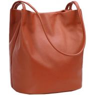 [아마존핫딜][아마존 핫딜] Iswee Leather Totes Shoulder Bag Fashion Handbags and Purses for Women and Ladies (Brown)