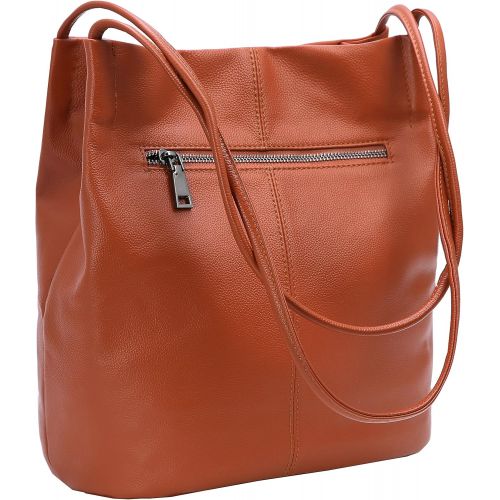  [아마존핫딜][아마존 핫딜] Iswee Leather Totes Shoulder Bag Fashion Handbags and Purses for Women and Ladies (Brown)