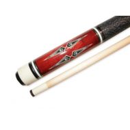 Iszy Billiards 58-Inch 2 Piece Hardwood Maple Pool Cue Billiard Stick, Red/Black, 21-Ounce