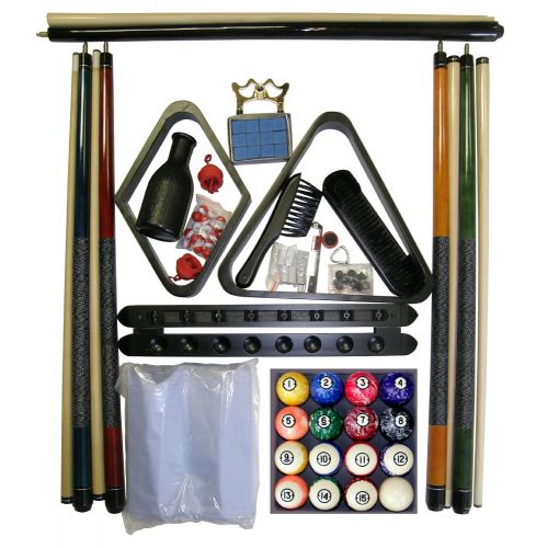  Iszy Billiards Black Finish Billiard Pool Table Accessory Kit W Classic Marble Ball Set