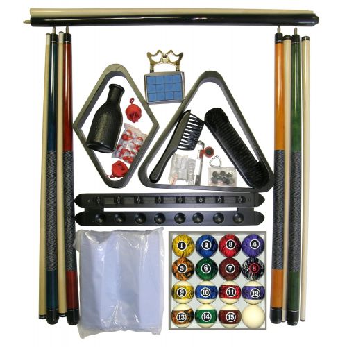  Iszy Billiards Black Finish Billiard Pool Table Accessory Kit W Dark Marble Style Ball Set