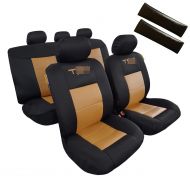 Itailormaker ITAILORMAKER Truck Seat Covers Full Set 11 PCS w.5 Detachable Headrests and Split Rear Bench-Carbon Black Color-Breathable Poly Cotton Jacquard Airbag Compatible