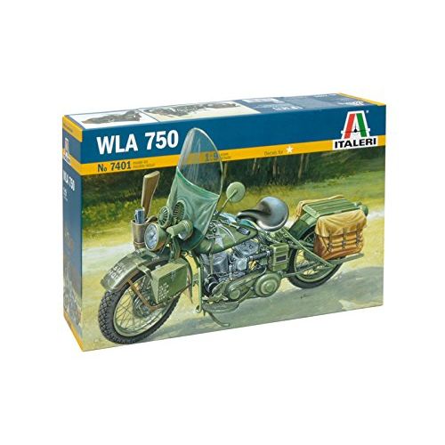  Italeri Harley Davidson WLA 750 WWII Military Motorcycle 1:9 Scale - Plastic Model Kit 7401