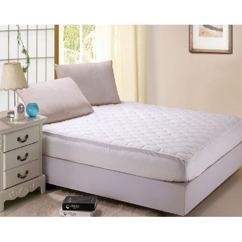  Italian Collection LUXURIA ULTRA PLUSH 100% Cotton Down Alternative Fitted Mattress Pad, TWIN