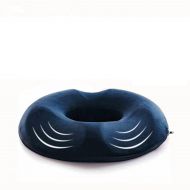 Itopboutique Memory Foam Donut Seat Cushion Orthopedic Hemorrhoid Treatment Donut Pillow Office Chair Car Seat Massage Cushion (For Women - Navy Blue)