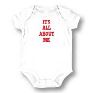 Its All About Me Infants White Cotton Bodysuit One-piece