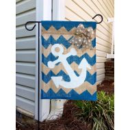 ItsCraftyShop Anchor Burlap Garden Flag