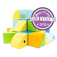 Itty Bitty City  Magnetic Wooden Blocks Set, 30 Pcs; Dr. Toys 2018 Best Picks Award Winner, Screen-Free Activities for Kids, Montessori & STEM Learning, Quiet Activity for Childre