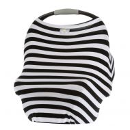 Itzy Ritzy Mom Boss 4-in-1 Multi-Use Nursing Cover, Car Seat Cover, Shopping Cart Cover and Infinity Scarf, Black and White Stripe