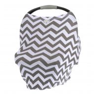 Itzy Ritzy Mom Boss 4-in-1 Multi-Use Nursing Cover, Car Seat Cover, Shopping Cart Cover and Infinity Scarf, Gray Chevron