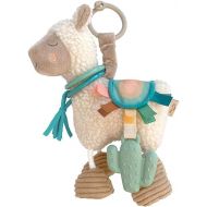 Itzy Ritzy Link & Love Toy for Stroller or Car Seat; Features Textured Ribbons, Crinkle Sounds, Clinking Rings & Silicone Teether; Designed For Ages 0 Months and Up (Llama)