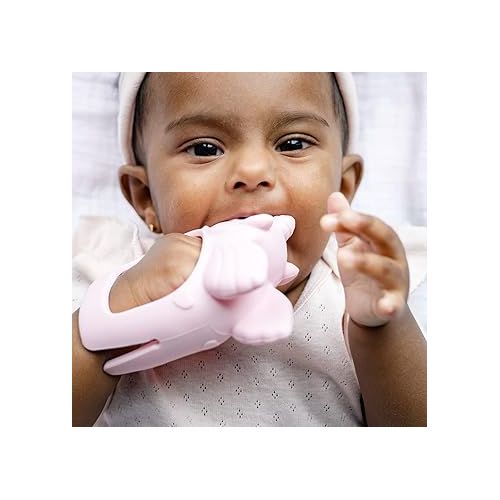  Itzy Ritzy Bitzy Grip - Silicone Developmental Teether with Easy-to-Hold Hand Grip, Designed for Ages 3 Months and Up, Unicorn