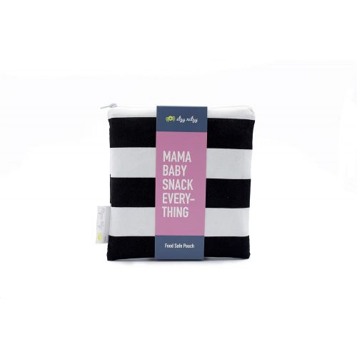  Itzy Ritzy Reusable Snack Bag  7” x 7” Food Safe Pouch is BPA-Free with EVA Interior; Ideal for Storing Dry Snacks, Pacifiers & Makeup in a Diaper Bag, Purse or Travel Bag, Black