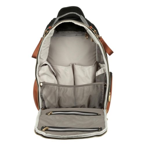  [아마존베스트]Itzy Ritzy Diaper Bag Backpack  Large Capacity Boss Backpack Diaper Bag Featuring Bottle Pockets, Changing Pad, Stroller Clips and Comfortable Backpack Straps, Coffee and Cream