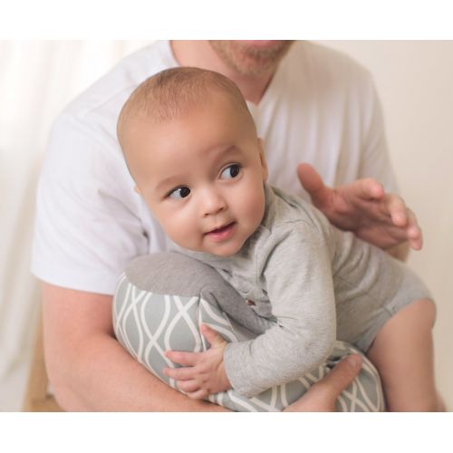  [아마존베스트]Itzy Ritzy Infant Nursing Pillow - Milk Boss Breastfeeding and Bottle Feeding Pillow and Positioner  Rotates Around Arm to Offer a Custom Fit and Relieve Arm Strain, Platinum Heli