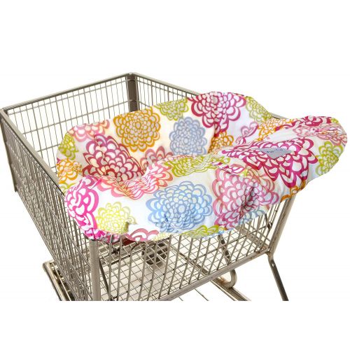  [아마존베스트]Itzy Ritzy Shopping Cart and High Chair Cover Featuring Padding, Toy Loops, Pockets and Safety Belts - for Use in Shopping Carts and High Chairs, Fresh Bloom