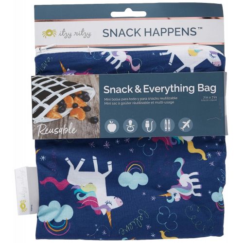  [아마존베스트]Itzy Ritzy Reusable Snack Bag  7” x 7” BPA-Free Snack Bag is Food Safe, Washable and Ideal for Storing...