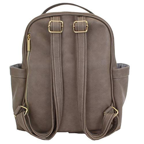  [아마존베스트]Itzy Ritzy Mini Diaper Bag Backpack  Chic Mini Diaper Bag Backpack with Vegan Leather Changing Pad, 8 Total Pockets (4 Internal and 4 External), Grab-Top Handle and Rubber Feet, T