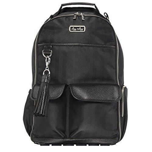  [아마존베스트]Itzy Ritzy Diaper Bag Backpack  Large Capacity Boss Backpack Diaper Bag Featuring Bottle Pockets, Changing Pad, Stroller Clips and Comfortable Backpack Straps, Black Herringbone