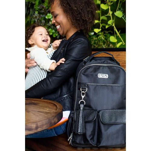  [아마존베스트]Itzy Ritzy Diaper Bag Backpack  Large Capacity Boss Backpack Diaper Bag Featuring Bottle Pockets, Changing Pad, Stroller Clips and Comfortable Backpack Straps, Black Herringbone