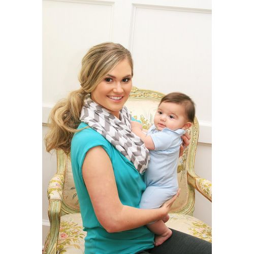  Itzy Ritzy Breastfeeding Cover and Infinity Nursing Scarf  Nursing Cover Can Be Worn as a Scarf and Provides Full Coverage While Nursing Baby, Gray Chevron