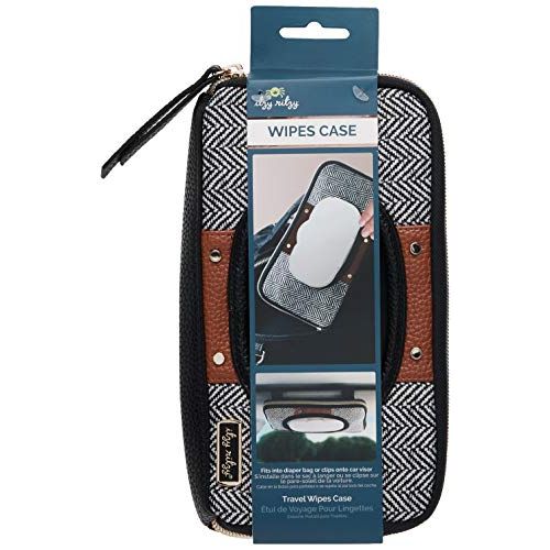  Visit the Itzy Ritzy Store Itzy Ritzy Travel Wipes Case  Portable, On-The-Go Baby Wipes Holder Including Removable Clips for Car Visor Or Seat Back, Designed to Hold Packs of Up to 64 Wipes, Coffee & Cream