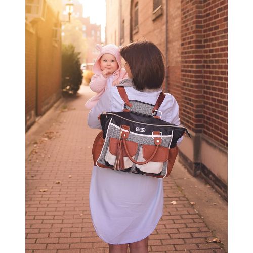  Itzy Ritzy Triple Threat Convertible Diaper Bag in Coffee and Cream