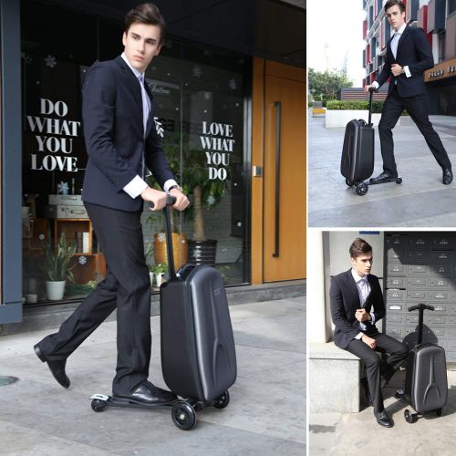  Iubest iubest Scooter Luggage for Adult Carry on Suitcase Foldable Trolley Case Bags for Travel, Business and School Men 50 liter, 18 inches