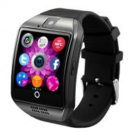 Iuhan Fashion Bluetooth Smart Watch Curved surface Camera Support SIM Card For Smartphone (Black)