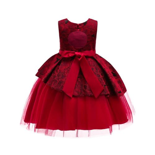  Iuhan Baby Clothes Iuhan Little Girls Party Dresses Child Lace Bowknot Princess Formal Tutu Dress Clothes