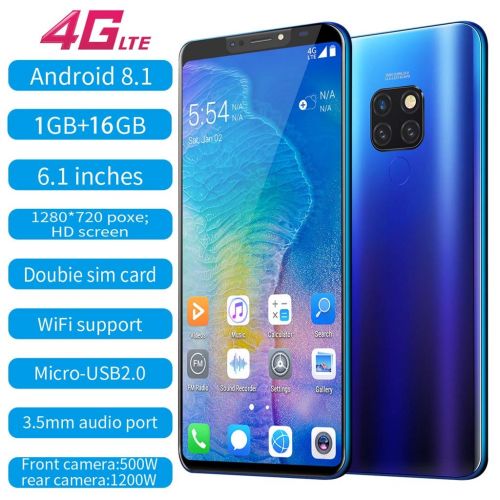  Iumei Unlocked Cell Phones, Eight Cores 6.1 inch Dual HD Camera Smartphone Android 8.1 IPS Full Screen 16GB Touch Screen WiFi Bluetooth GPS 4G Call Mobile Phone (Blue)