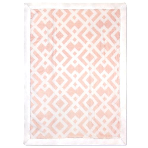  Ivanka Trump Wildflower Collection: Super Soft Plush Baby Blanket - Pink/White Trellis