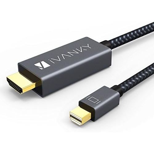  [아마존베스트]Ivanky ivanky Mini Displayport(Thunderbolt) to HDMI Cable 6.6ft Nylon Braided [Optimal Chip Solution, Aluminum Shell] for MacBook Air/Pro, Surface Pro/Dock, Monitor, Projector, More - Spa