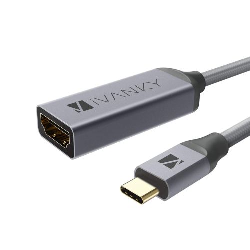  [아마존 핫딜]  [아마존핫딜]Ivanky iVANKY USB C auf HDMI Adapter (4K@ 60Hz), USB C auf HDMI, HDMI Adapter kompatibel mit MacBook Pro 2016/2017/2018, Dell XPS, Google Pixel/Pixelbook, Galaxy S8/S9 und mehr - Silbergr