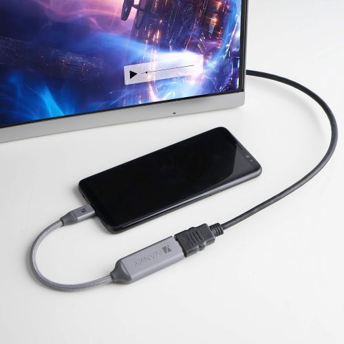  [아마존 핫딜]  [아마존핫딜]Ivanky iVANKY USB C auf HDMI Adapter (4K@ 60Hz), USB C auf HDMI, HDMI Adapter kompatibel mit MacBook Pro 2016/2017/2018, Dell XPS, Google Pixel/Pixelbook, Galaxy S8/S9 und mehr - Silbergr