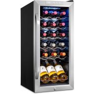 Ivation 18 Bottle Compressor Wine Cooler Refrigerator w/Lock | Large Freestanding Wine Cellar For Red, White, Champagne or Sparkling Wine | 41f-64f Digital Temperature Control Fridge Stainless Steel