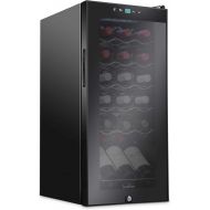 Ivation 18 Bottle Compressor Wine Cooler Refrigerator w/Lock, Large Freestanding Wine Cellar For Red, White, Champagne or Sparkling Wine, 41f-64f Digital Temperature Control Fridge Glass Door Black