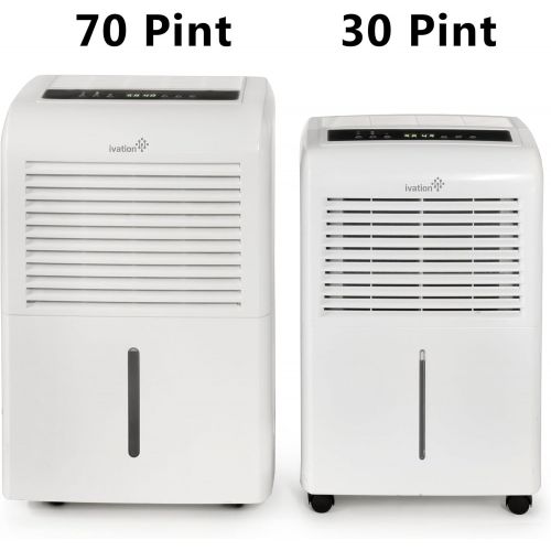  [아마존 핫딜]  [아마존핫딜]Ivation 30 Pint Energy Star Dehumidifier - Includes Programmable Humidistat, Hose Connector, Auto Shutoff/Restart, Timer, Casters & Washable Air Filter