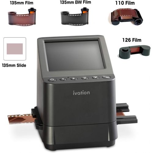  Ivation High Resolution 23MP Film Scanner Converts 135, 110, 126, Black and White, Films Slides and Negatives into Digital Photos, Vibrant 3.5 3.5 Color LCD Display, Easy Quick Loa