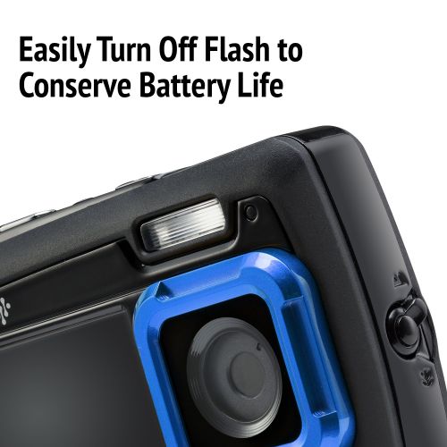  Ivation 20MP Underwater Shockproof Digital Camera & Video Camera w/Dual Full-Color LCD Displays  Fully Waterproof & Submersible Up to 10 Feet (Blue)