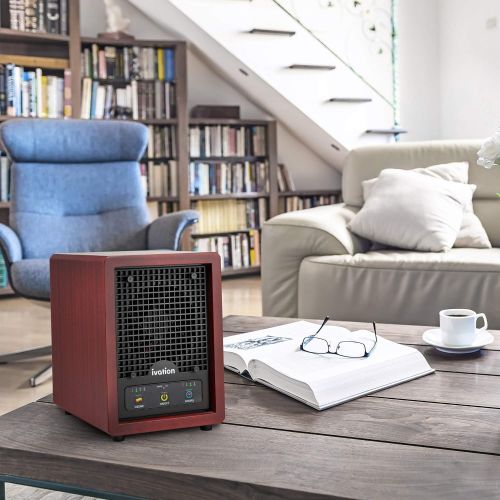  Ivation 5-in-1 Air Purifier & Ozone Generator For Up to 3,500 Sq/Ft, Ionizer & Deodorizer ? Included 2 UV Lights, Photo-Catalytic and Carbon Filters, Eliminates Odors from Pets, Sm