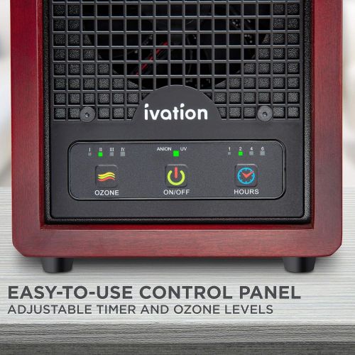  Ivation 5-in-1 Air Purifier & Ozone Generator For Up to 3,500 Sq/Ft, Ionizer & Deodorizer ? Included 2 UV Lights, Photo-Catalytic and Carbon Filters, Eliminates Odors from Pets, Sm
